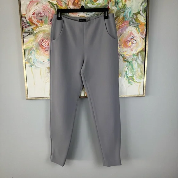 Giorgio Armani Gray Virgin Wool Pants Made in Italy EU40 US4 Straight Leg - Picture 4 of 13